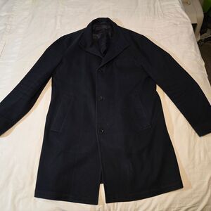 Hugo Boss Dark Blue Trench Coat Mens 44R